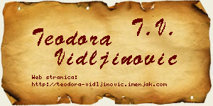 Teodora Vidljinović vizit kartica